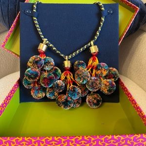 ToryBurch Multicolor PomPom Beaded Necklace